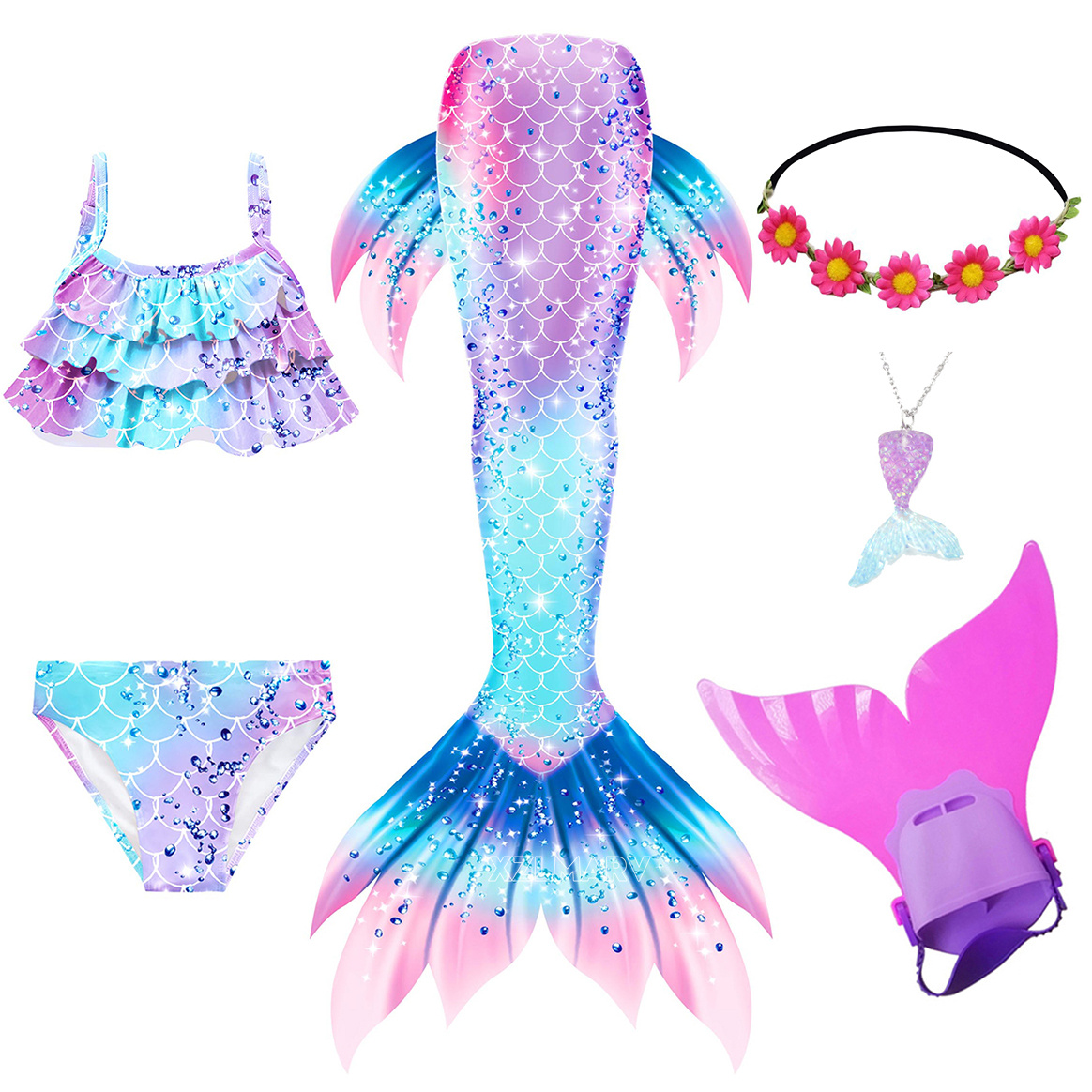 6Pcs/set Ariel Girls Swimming  - огляд і ціна Swim Fins
